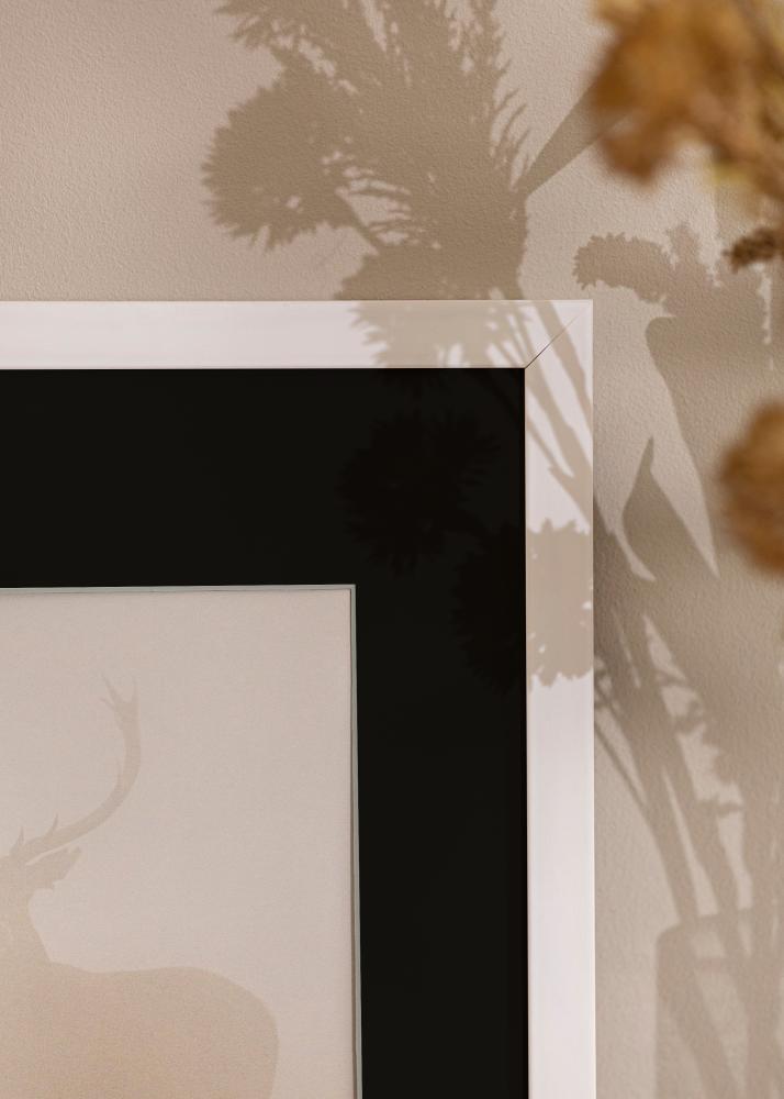 Πλαίσιο Κομψός Λευκό 18x24 cm - Πασπαρτού Μαύρος 13x18 cm