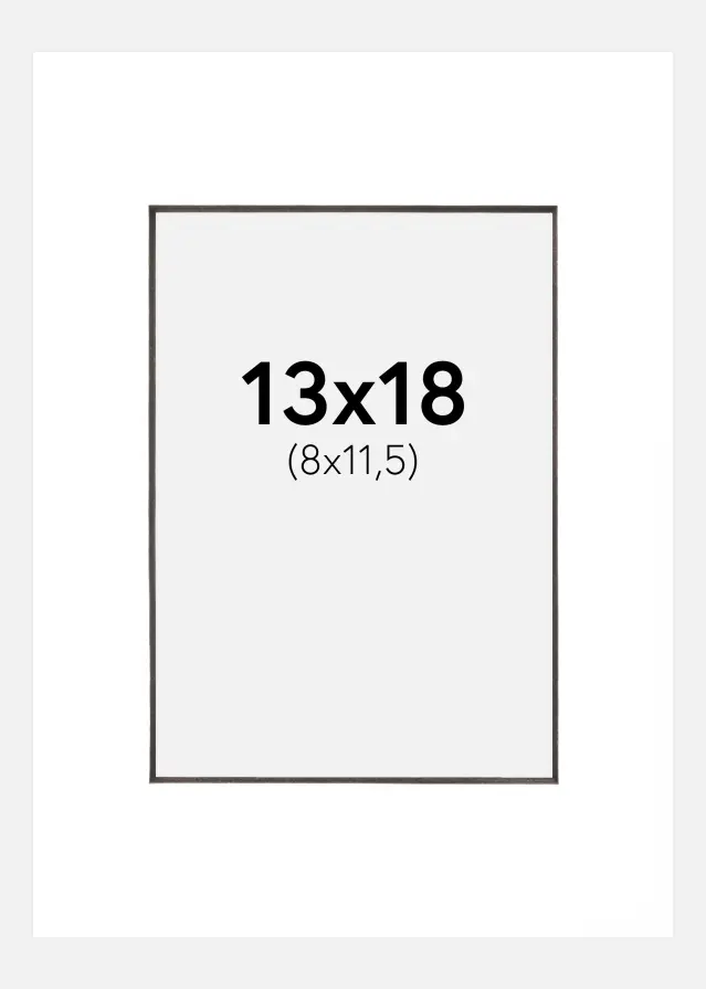 Πασπαρτού Λευκό Μαύρος πυρήνας 13x18 cm (8x11,5 cm)