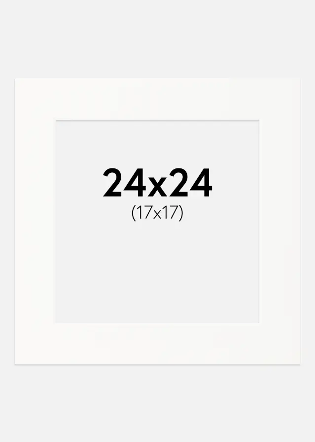 Πασπαρτού Εκκρεμής λευκός Λευκό πυρήνας 24x24 cm (17x17)