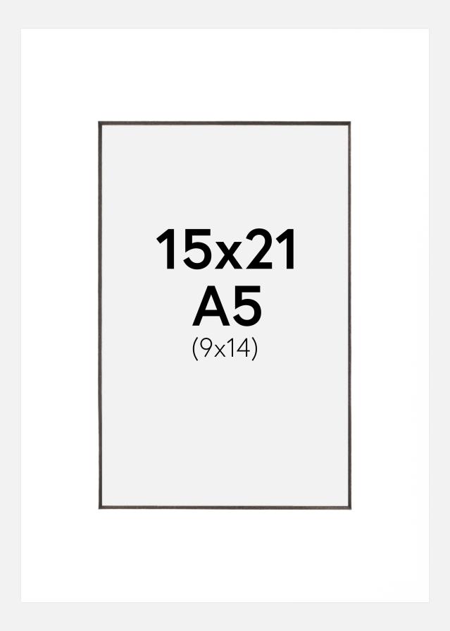 Πασπαρτού Λευκό Μαύρος πυρήνας 15x21 cm (9x14 cm)