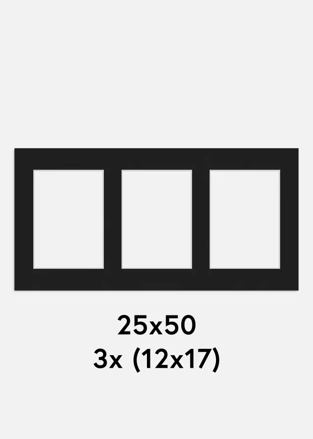 Πασπαρτού Μαύρος 25x50 cm - Κολάζ/Collage 3 Εικόνες (12x17 cm)