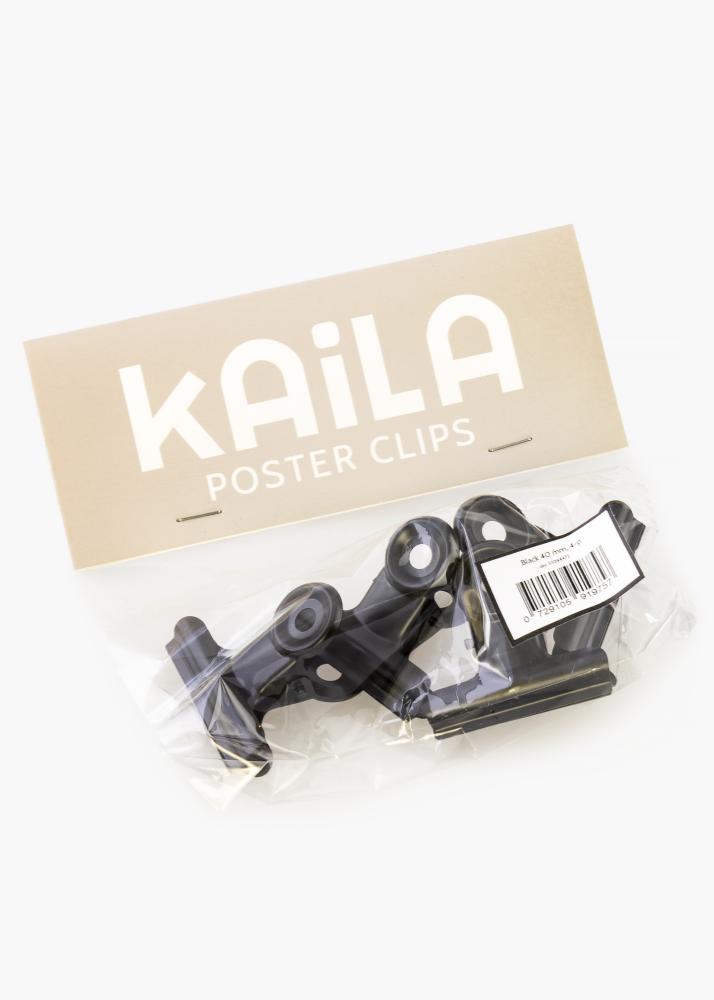 KAILA Αφίσα Clip Black 40 mm - 4-τεμάχια