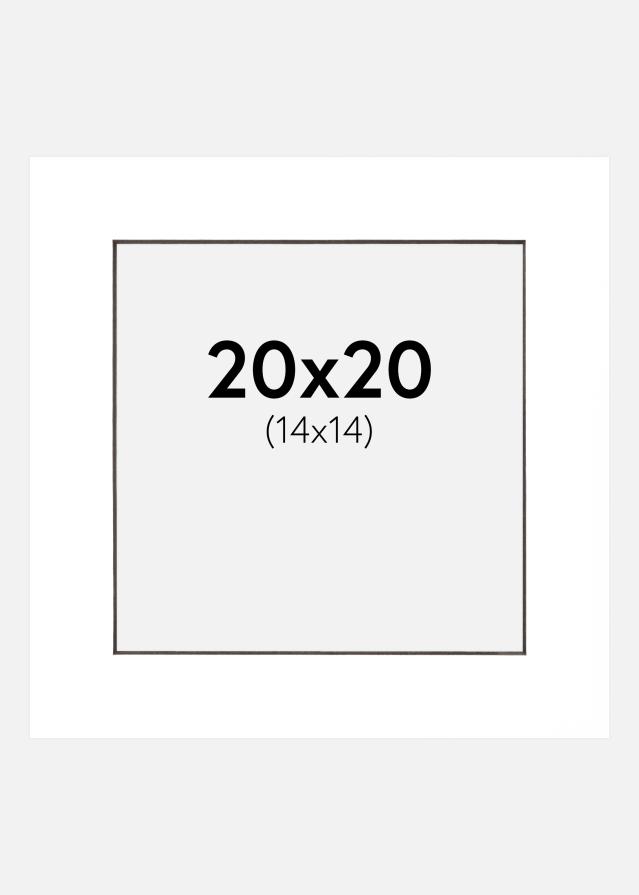Πασπαρτού Λευκό Μαύρος πυρήνας 20x20 cm (14x14 cm)