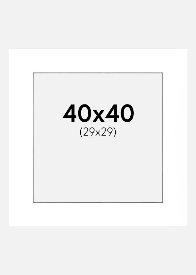 Πασπαρτού Λευκό Μαύρος πυρήνας 40x40 cm (29x29 cm)
