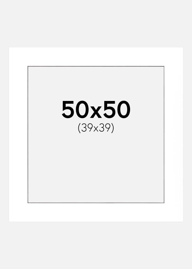 Πασπαρτού Λευκό Μαύρος πυρήνας 50x50 cm (39x39 cm)