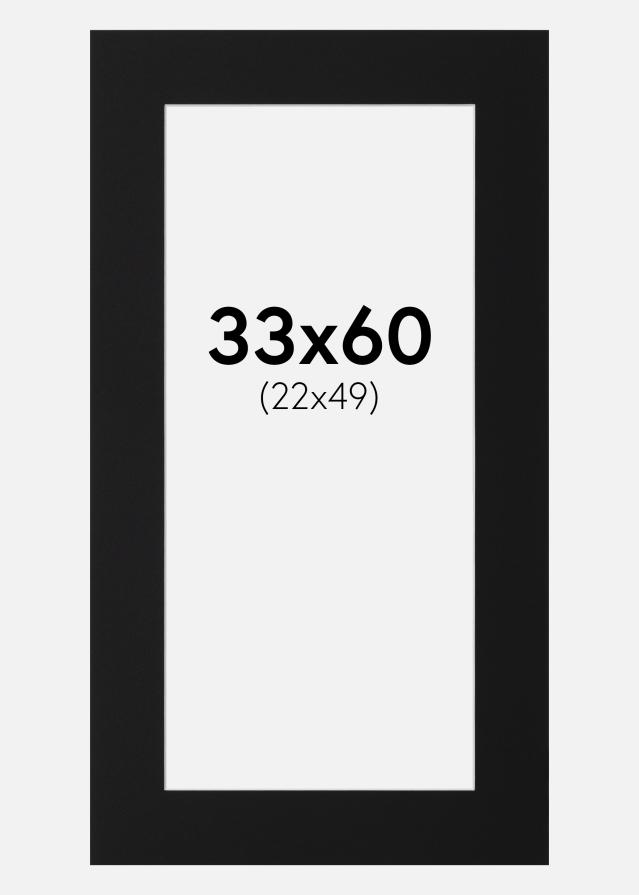 Πασπαρτού Μαύρο Πρότυπο (Λευκός Πυρήνας) 33x60 cm (22x49)