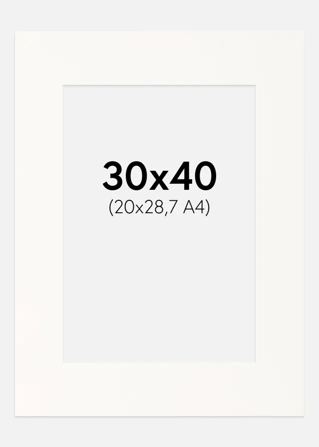 Πασπαρτού Antique White Λευκό πυρήνας 30x40 cm (20x28,7)