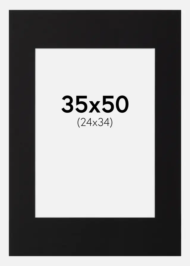 Πασπαρτού Μαύρος Πρότυπο Λευκό πυρήνας 35x50 cm (24x34)