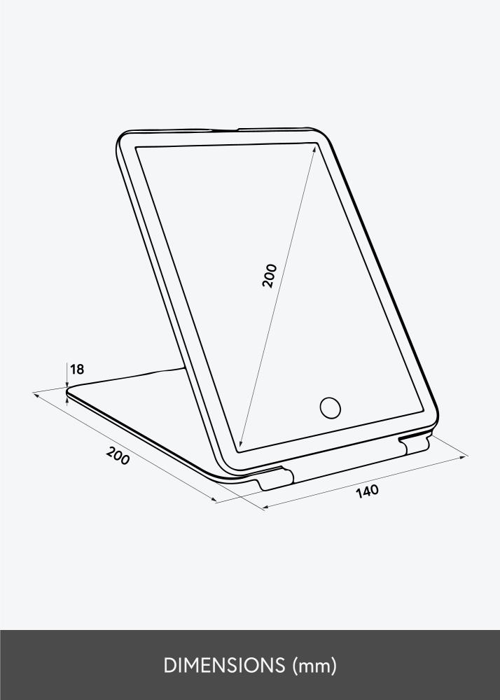 KAILA Καθρέφτης μακιγιάζ Travel LED Φορτιζόμενος Λευκό 14x20 cm