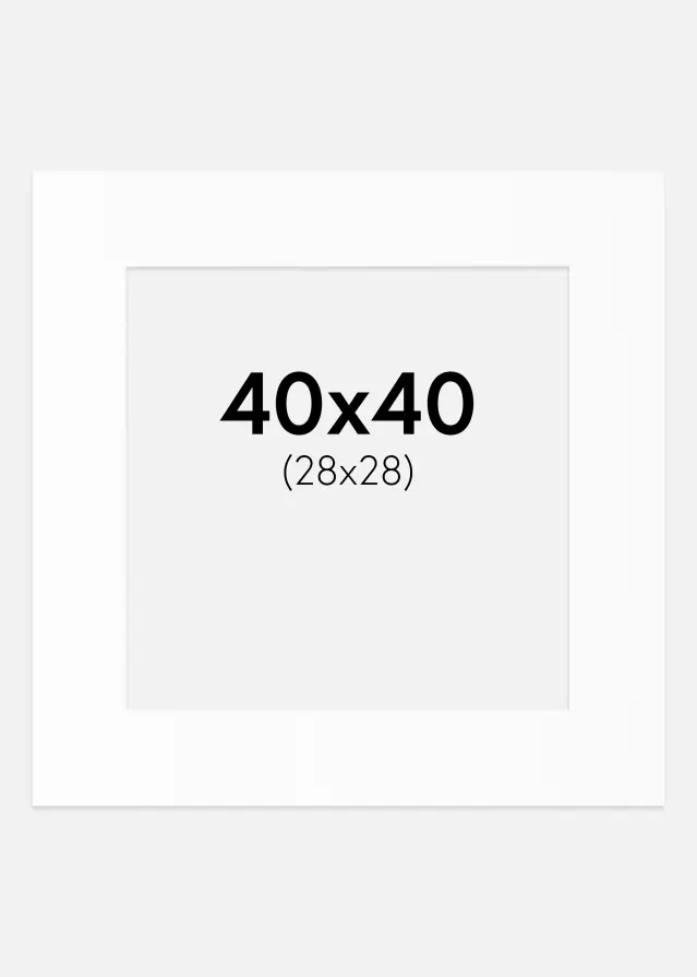 Πασπαρτού Λευκό Πρότυπο (Λευκός Πυρήνας) 40x40 cm (28x28)