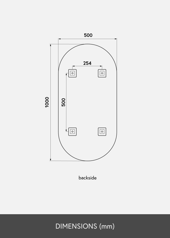 KAILA Καθρέφτης Οβάλ Rose Gold 50x100 cm