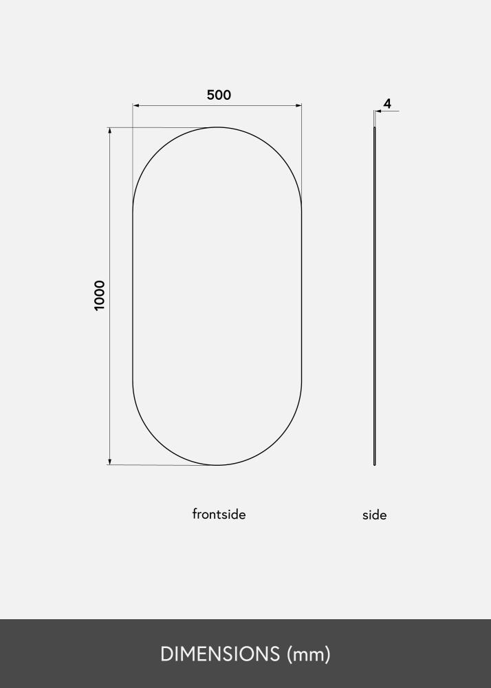 KAILA Καθρέφτης Οβάλ Rose Gold 50x100 cm