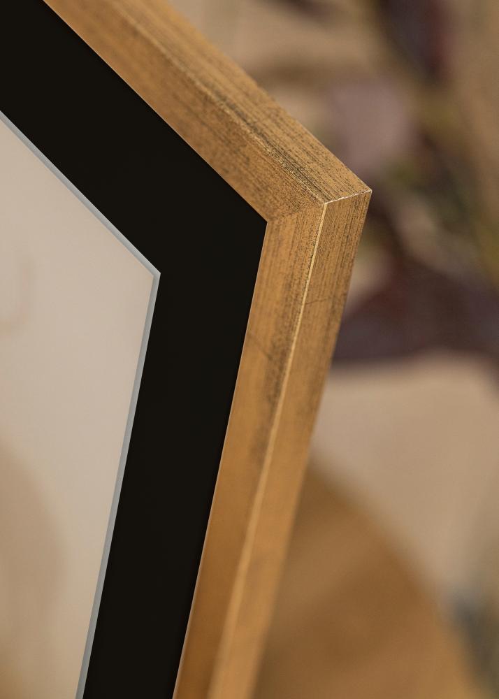 Πλαίσιο Κομψός Χρυσός 30x40 cm - Πασπαρτού Μαύρος 21x29,7 cm (A4)