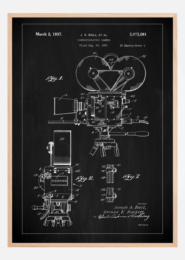 Patent Print - Cinematic Camera - Black Αφίσα