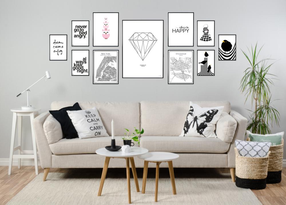 Choose happy - Svart Αφίσα