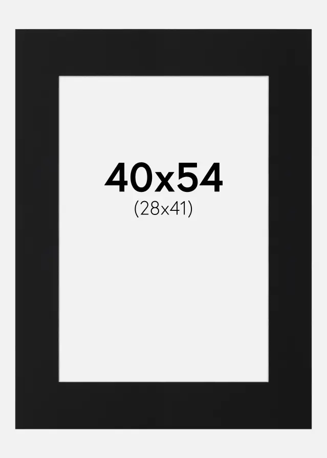 Πασπαρτού Μαύρο Πρότυπο (Λευκός Πυρήνας) 40x54 cm (28x41)
