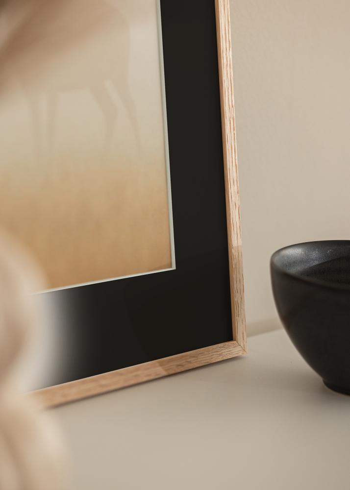 Πλαίσιο Λεπτή δρυός 40x50 cm - Πασπαρτού Μαύρος 12x16 inches