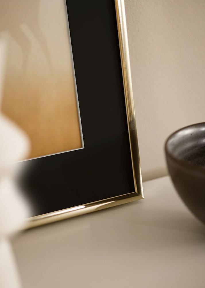 Πλαίσιο Αλουμίνιο Λαμπερός Χρυσός 70x100 cm - Πασπαρτού Μαύρος 59,4x84 cm (A1)