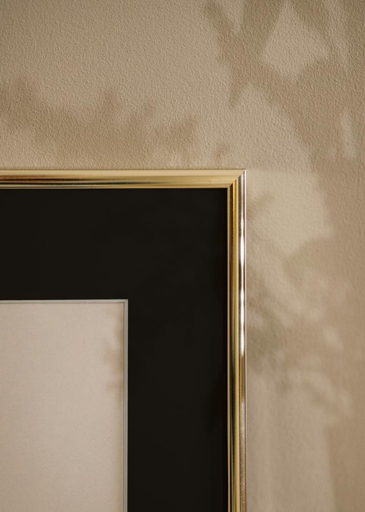 Πλαίσιο Αλουμίνιο Λαμπερός Χρυσός 70x100 cm - Πασπαρτού Μαύρος 59,4x84 cm (A1)