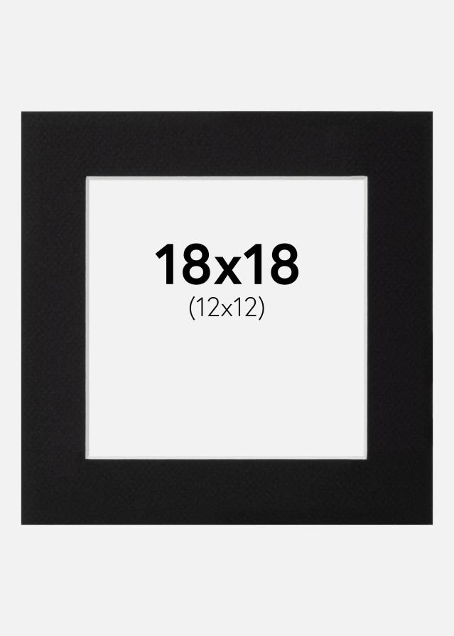 Πασπαρτού Canson Μαύρος Λευκό πυρήνας 18x18 cm (12x12)