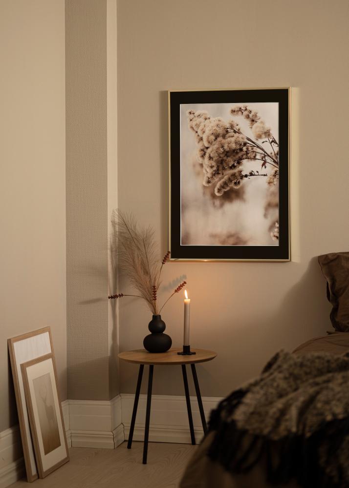 Πλαίσιο Αλουμίνιο Λαμπερός Χρυσός 70x100 cm - Πασπαρτού Μαύρος 59,4x84 cm (A1)