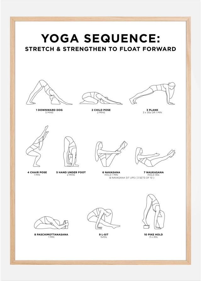 Yoga Sequence - Stretch & Strengthen To Float Forward - White Αφίσα