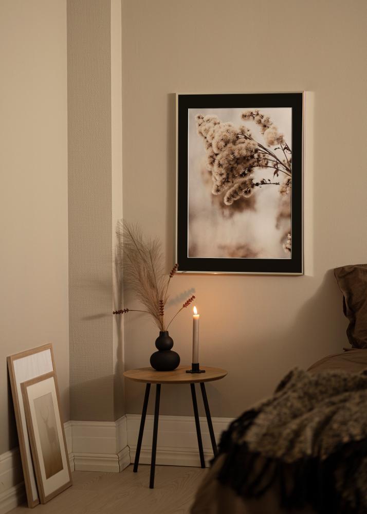 Πλαίσιο Αλουμίνιο Λαμπερό Ασημί 70x100 cm - Πασπαρτού Μαύρος 62x85 cm