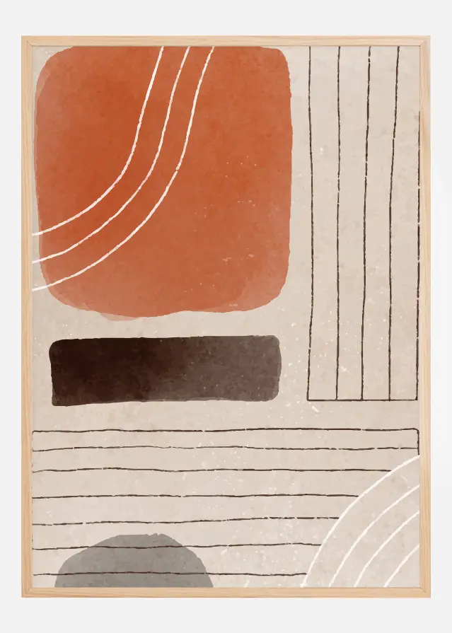 Orange Minimal Shapes I Αφίσα