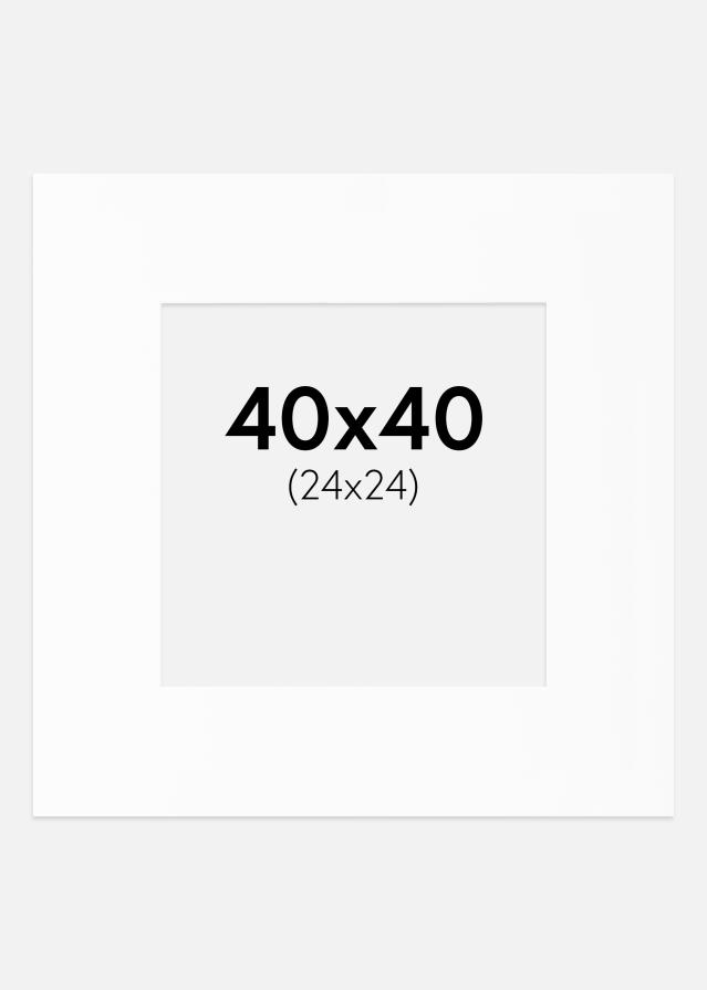 Πασπαρτού Λευκό Πρότυπο Λευκό πυρήνας 40x40 cm (24x24)