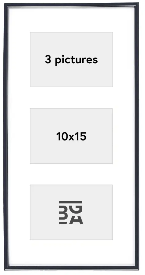 Galeria Κορνίζα κολάζ Μαύρος - 3 Εικόνες (10x15 cm)