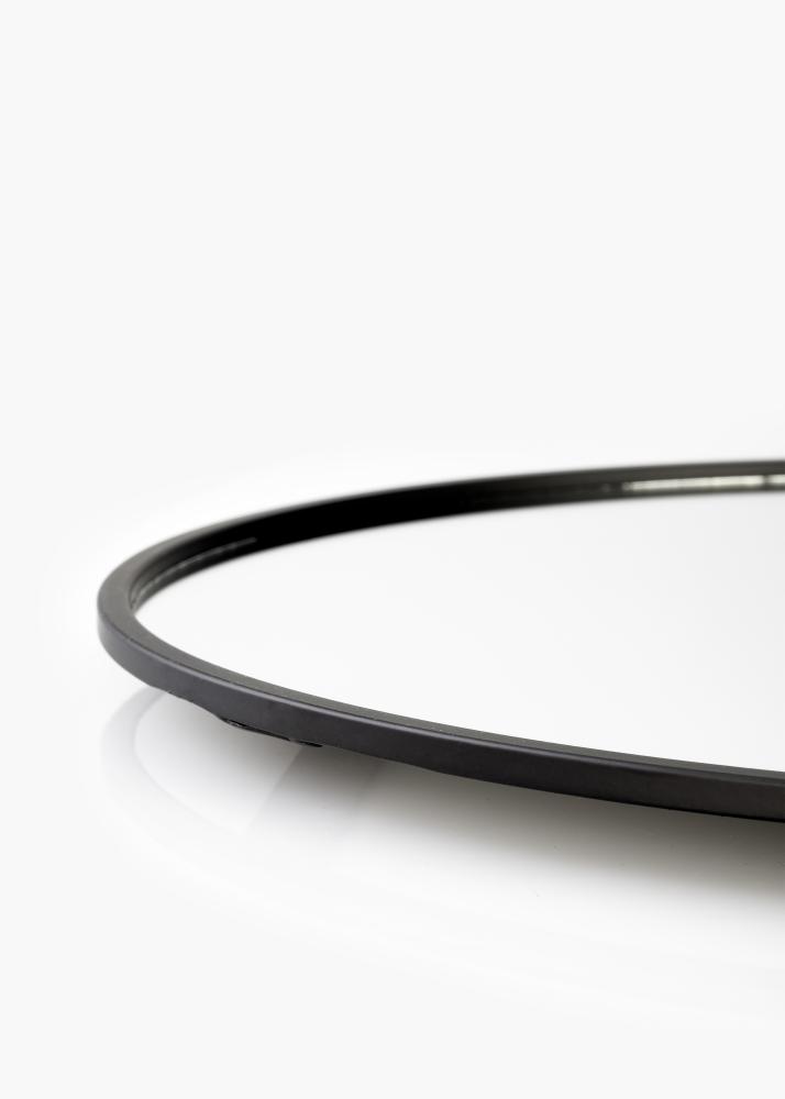 KAILA Κυκλικός Καθρέφτης με ράφι - Μαύρος 35x55 cm