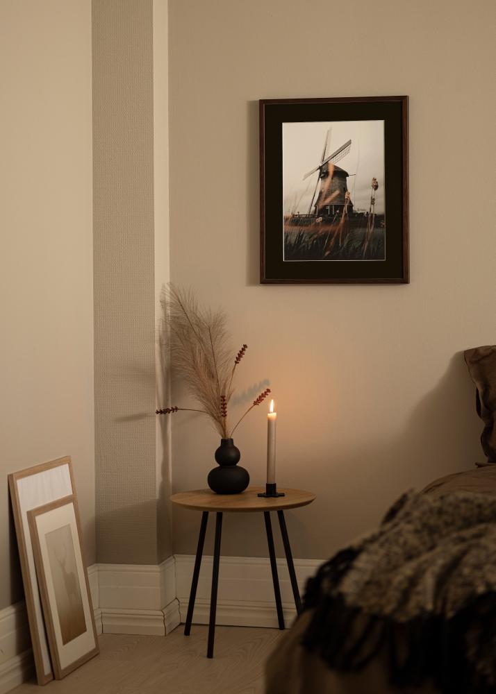 Πλαίσιο E-Line Καρυδιά 30x40 cm - Πασπαρτού Μαύρος 21x29,7 cm (A4)