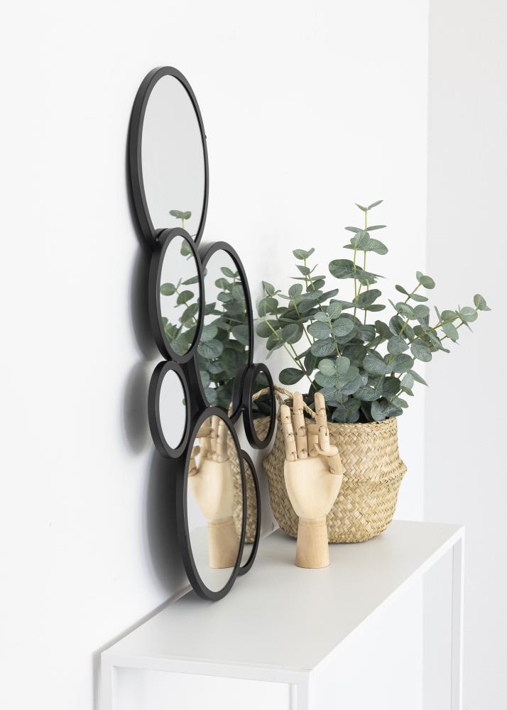 KAILA Καθρέφτης Bubbles - Μαύρος 72x43 cm