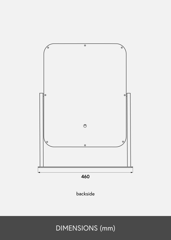 KAILA Καθρέφτης μακιγιάζ III Μαύρος - 45x60 cm