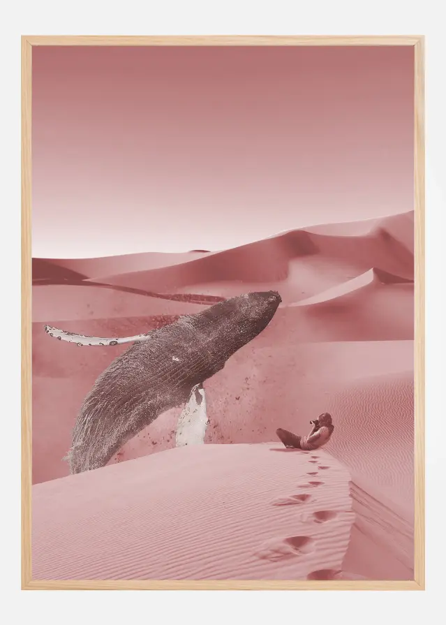 Whale in a pink desert Αφίσα