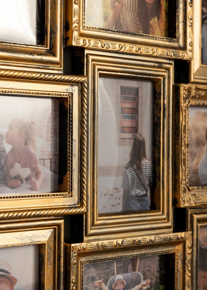 Ρετρό Κορνίζα κολάζ Ματ Χρυσό - 12 Εικόνες