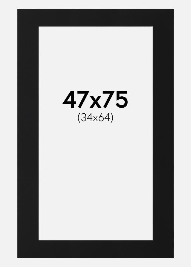 Πασπαρτού Μαύρο Πρότυπο (Λευκός Πυρήνας) 47x75 cm (34x64)