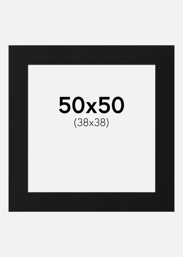 Πασπαρτού Μαύρο Πρότυπο (Λευκός Πυρήνας) 50x50 cm (38x38)