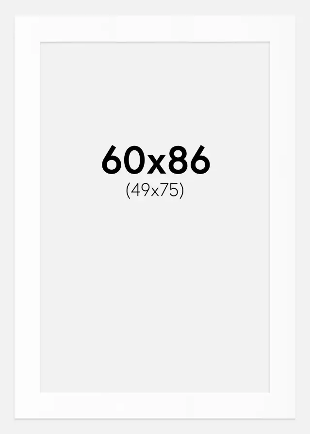 Πασπαρτού Λευκό Πρότυπο (Λευκός Πυρήνας) 60x86 cm (49x75)