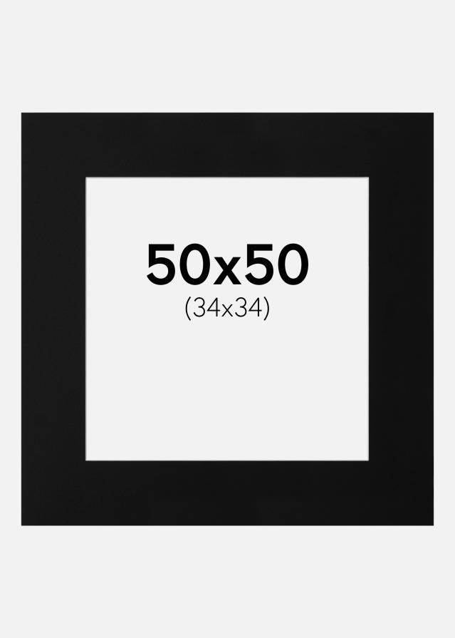 Πασπαρτού Canson Μαύρος Λευκό πυρήνας 50x50 cm (34x34)