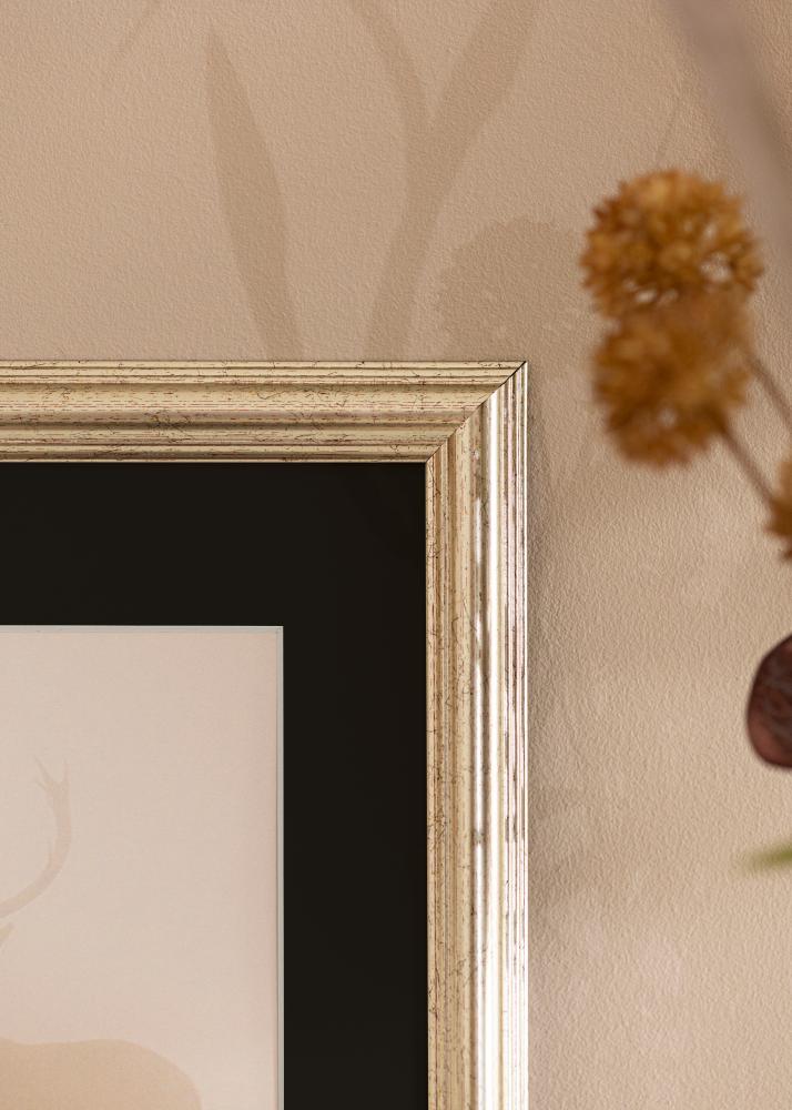 Πλαίσιο Västkusten Ασημί 70x100 cm - Πασπαρτού Μαύρος 62x93 cm