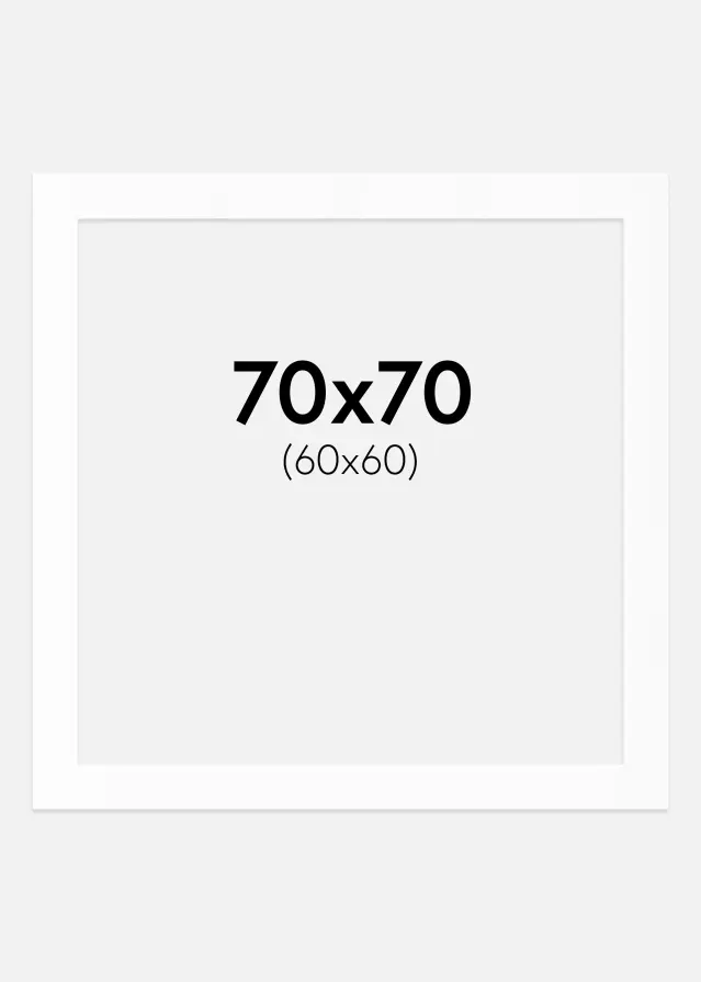 Πασπαρτού Λευκό Πρότυπο (Λευκός Πυρήνας) 70x70 cm (60x60)