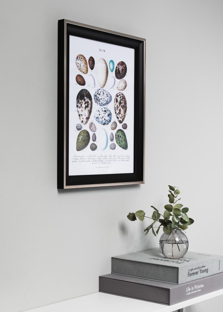 Πλαίσιο Öjaren Μαύρο-ασημένιο 70x100 cm - Πασπαρτού Μαύρος 59,4x84 cm (A1)