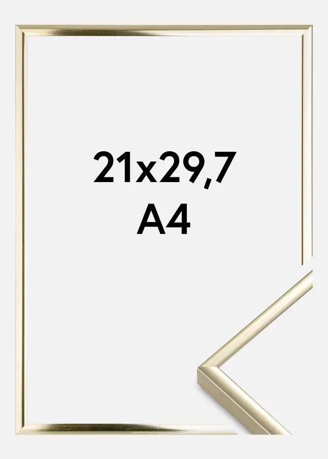 Πλαίσιο Αλουμίνιο Ακρυλικό γυαλί Λαμπερός Χρυσός 21x29,7 cm (A4)