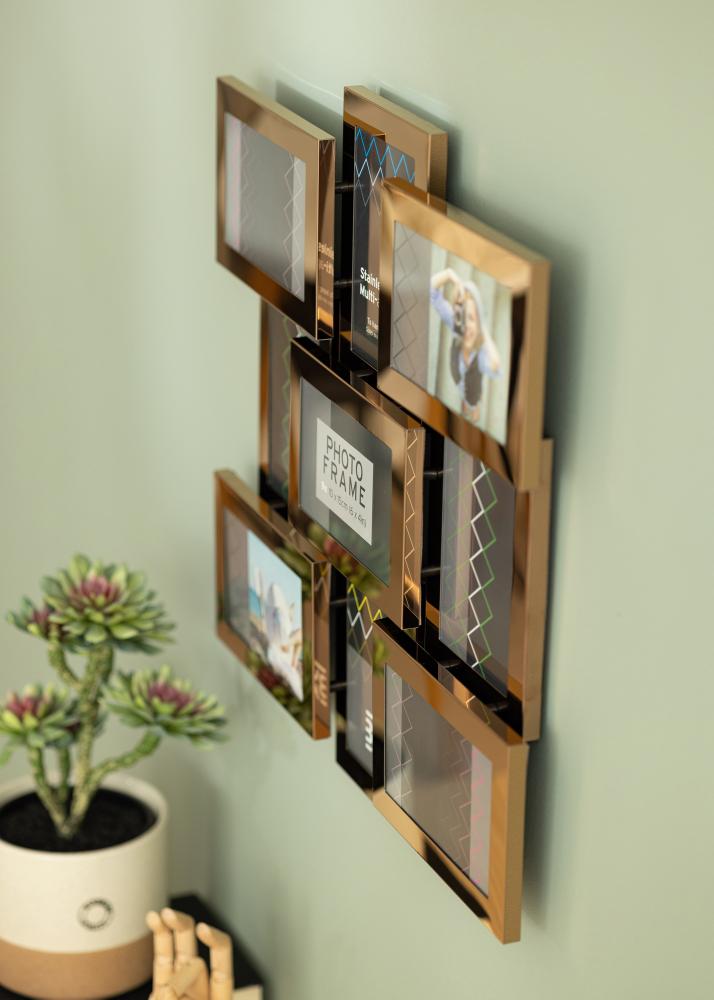 Stainless Steel Κορνίζα κολάζ Χρυσό ροζ - 9 Εικόνες