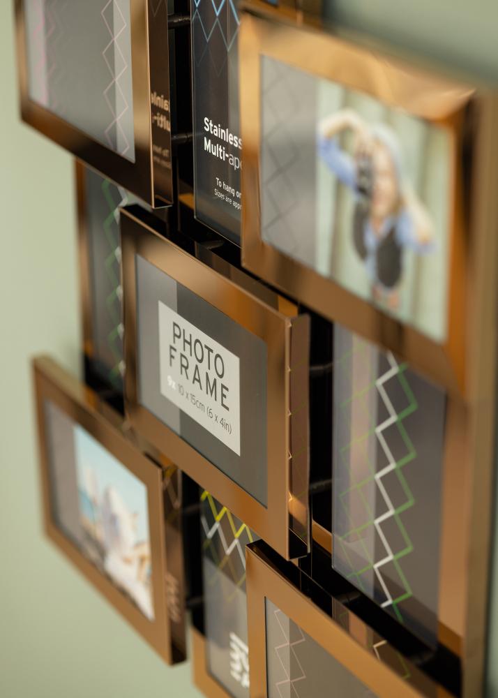 Stainless Steel Κορνίζα κολάζ Χρυσό ροζ - 9 Εικόνες