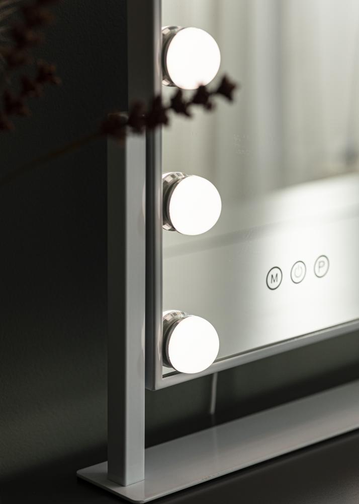 KAILA Καθρέφτης μακιγιάζ Hollywood 9 Λευκό 25x30 cm