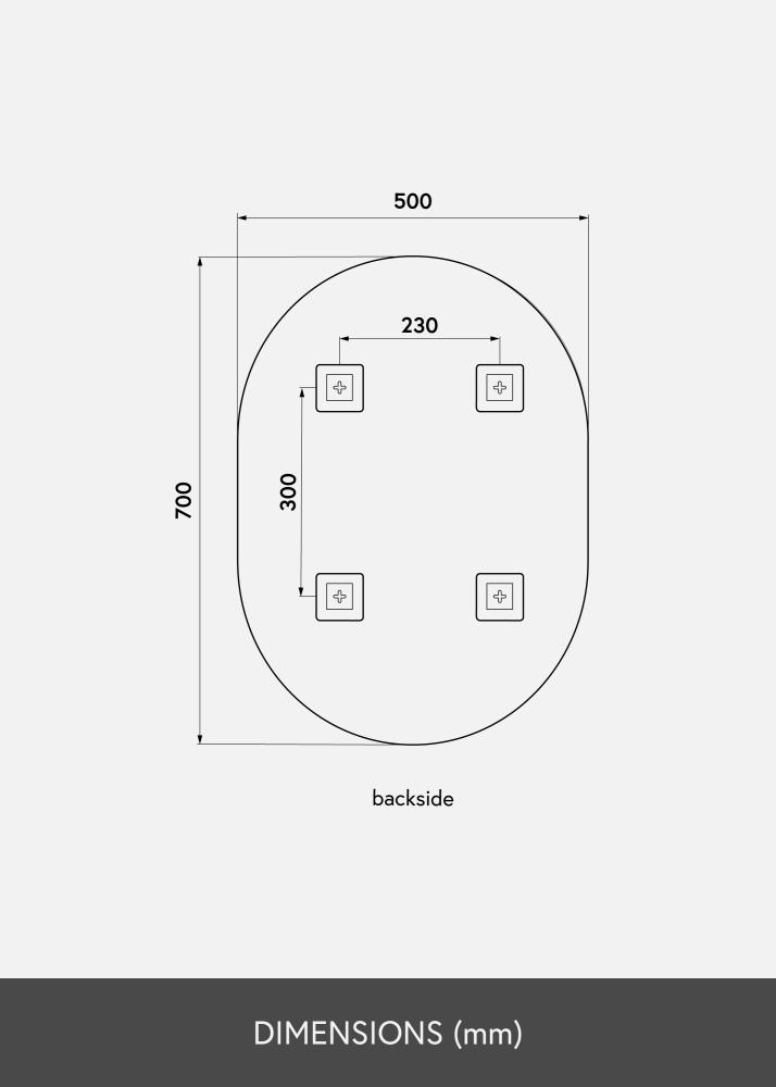 KAILA Καθρέφτης Οβάλ Rose Gold 50x70 cm