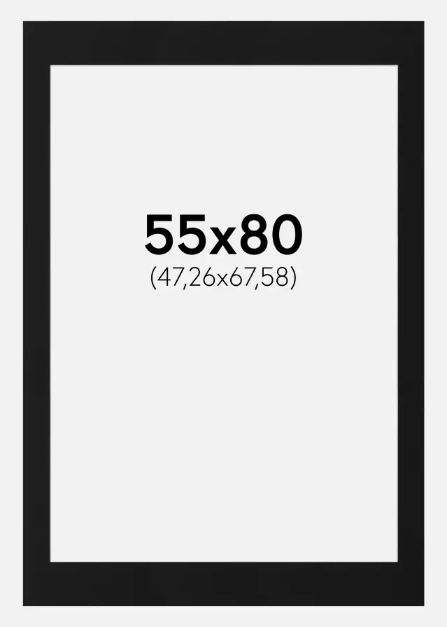 Πασπαρτού Μαύρο Πρότυπο (Λευκός Πυρήνας) 55x80 cm (47,26x67,58)