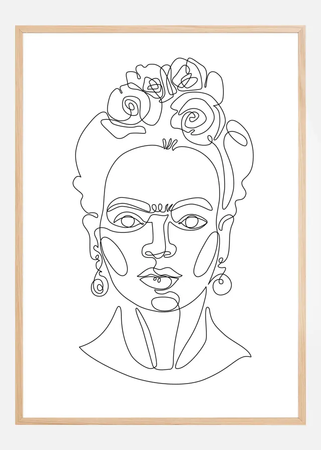 Frida Kahlo - Thin Line Art Αφίσα